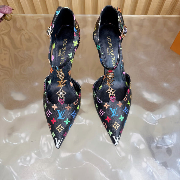 LV 6AM Slingback Pump 65 Black in Monogram Cowhide 703072