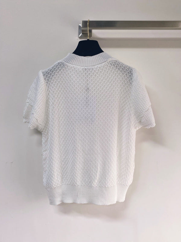 Chanel Short-Sleeve T-Shirt White in Cotton 257156