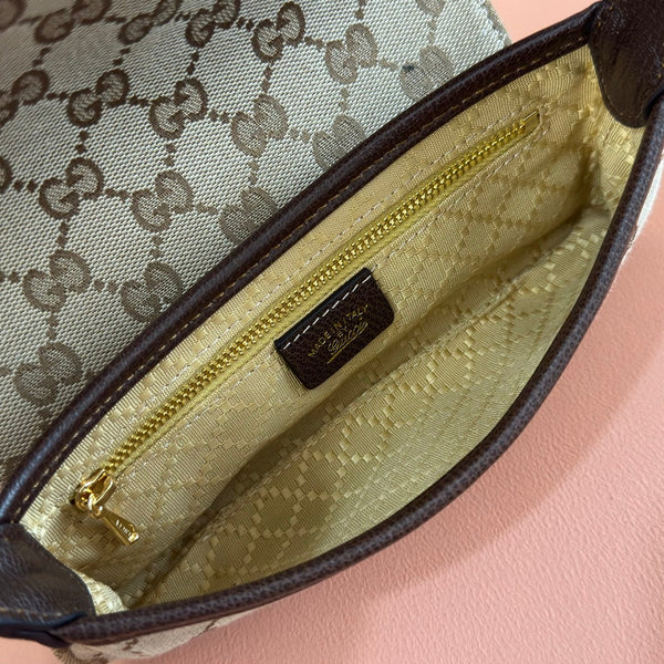 Gucci 26 Jackie Small 21.5cm Brown in Canvas 284987