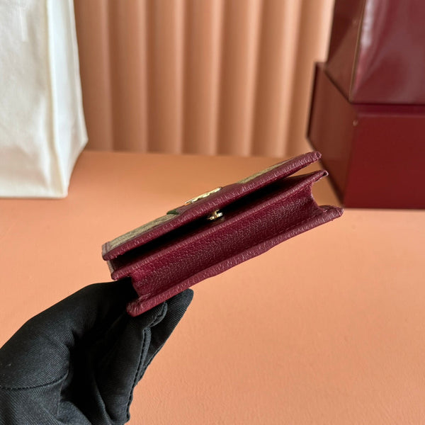 GG Ophidia Wallet 11 Dark Brown Beige in Soft GG Supreme 285047