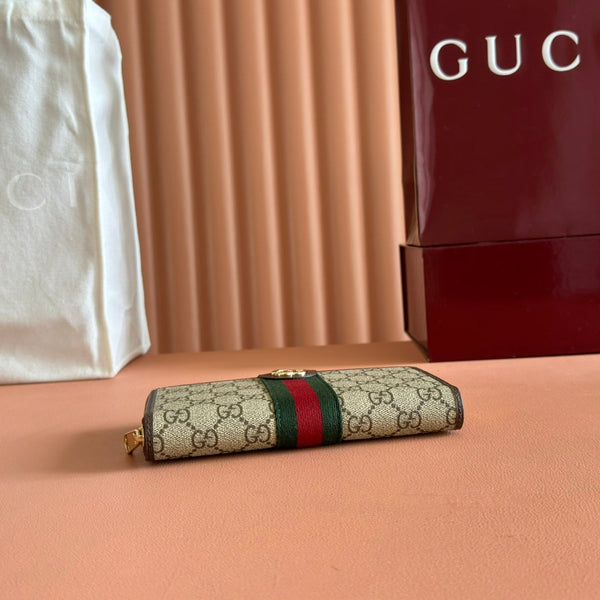 GG Ophidia Wallet 19.5 Brown Beige in Soft GG Supreme 285063