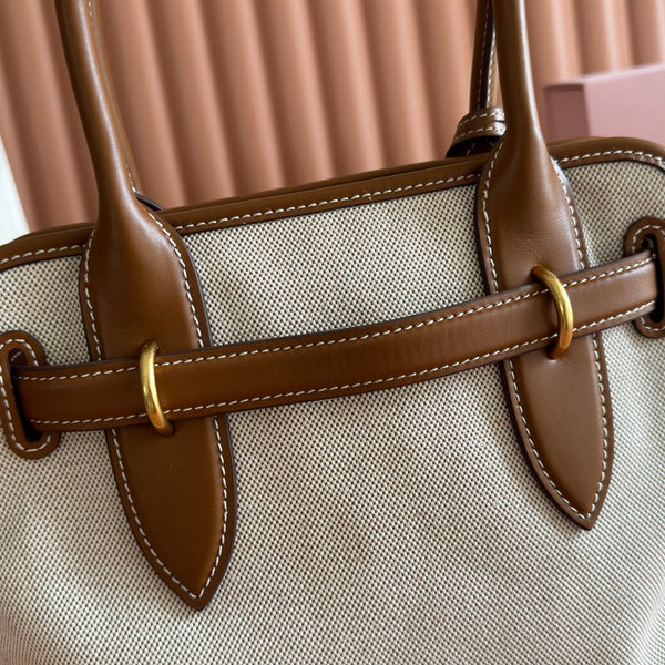 Miu Miu Aventure Handbag 31 Beige in Canvas 285305