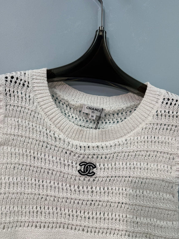Chanel Vest White in Nitrile Cotton 282527