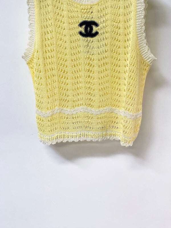 Chanel Vest Yellow in Nitrile Cotton 278195