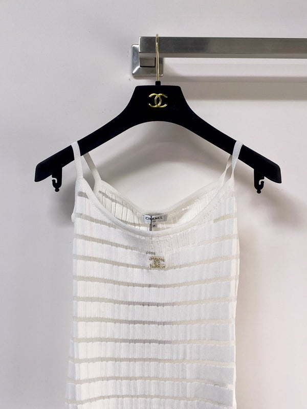 Chanel Vest White in Polyester 273023