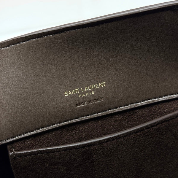 YSL Le 5 À 7 Bucket Bag 20cm Brown in Suede 285622