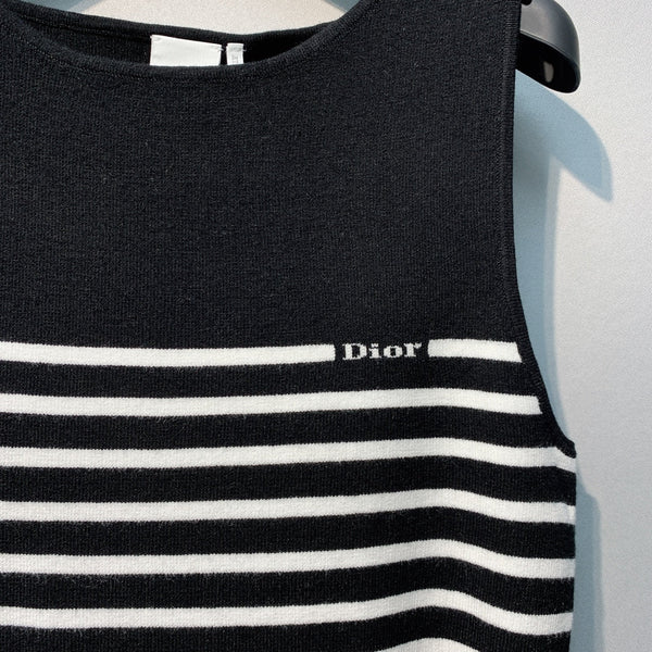CD 26 Dior Striped Knit Vest Black in Knit 371444
