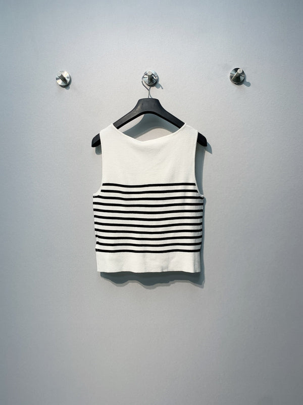 CD 26 Dior Striped Knit Vest White in Knit 371443