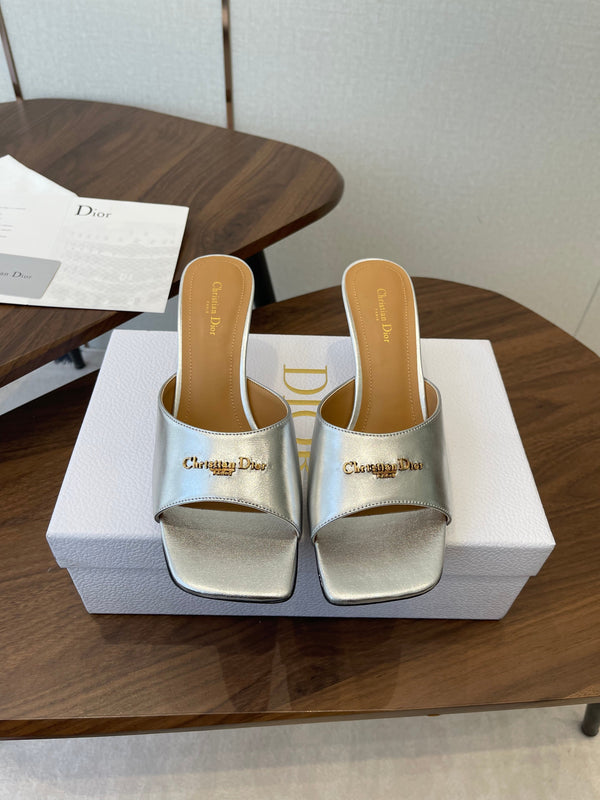 Dior 26 Sandal 70mm Silver in Cowhide 727965