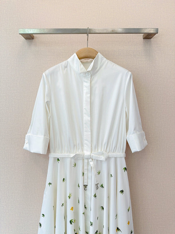 Dior Valley Print Shirt Dress White in Cotton 374089