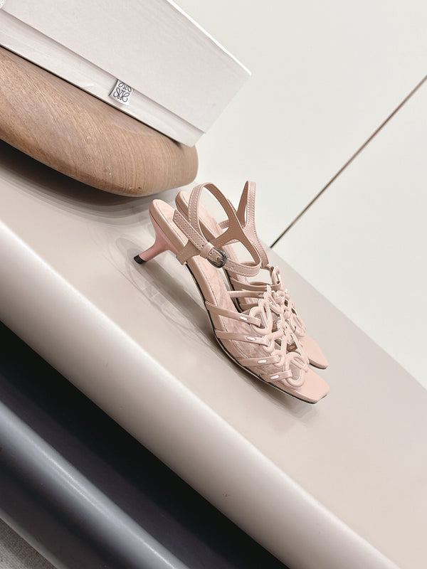 Loewe 26 Sandal 50 Pink in Sheepskin 738802