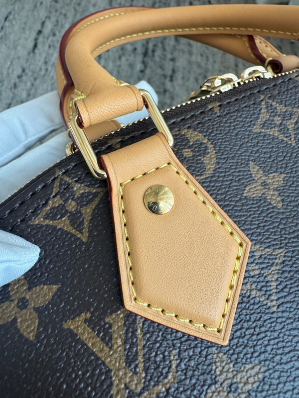 Louis Vuitton Alma Handbag 37 Brown in Canvas Cowhide