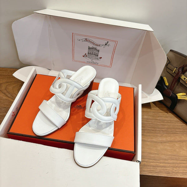HM Sandal 60 White in Calfskin 743964