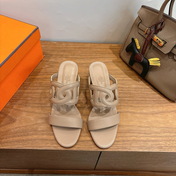 HM Sandal 60 Beige in Calfskin 743968
