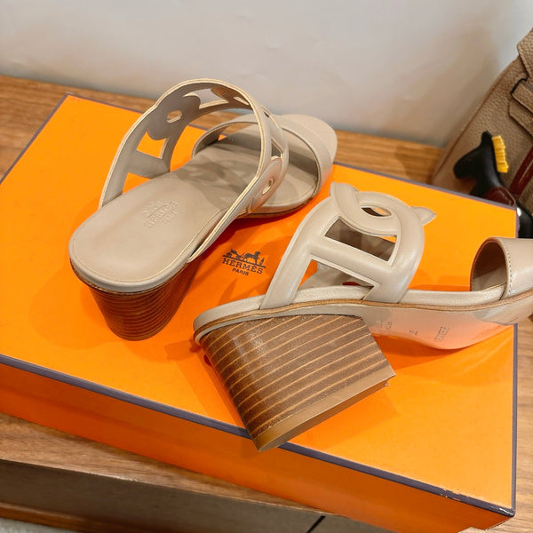HM Sandal 60 Beige in Calfskin 743968