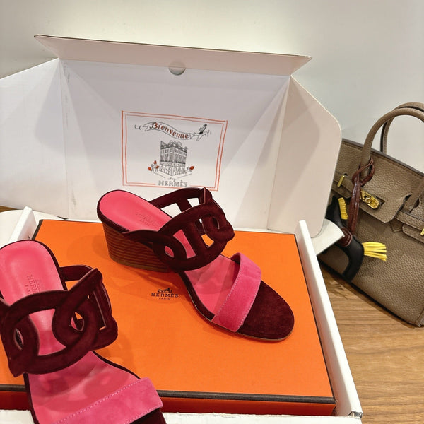 HM Sandal 60 Burgundy Pink in Suede 743972