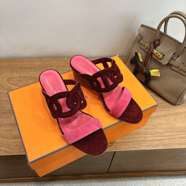 HM Sandal 60 Burgundy Pink in Suede 743972