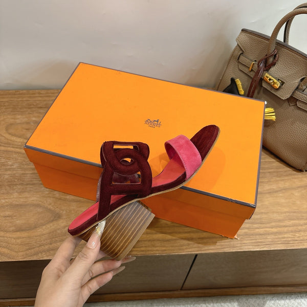 HM Sandal 60 Burgundy Pink in Suede 743972