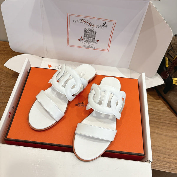 HM Sandal White in Calfskin 743975