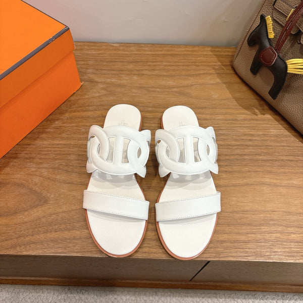 HM Sandal White in Calfskin 743975