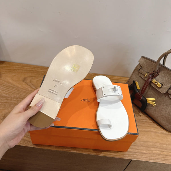 HM July Sandal White in Cowhide 744061