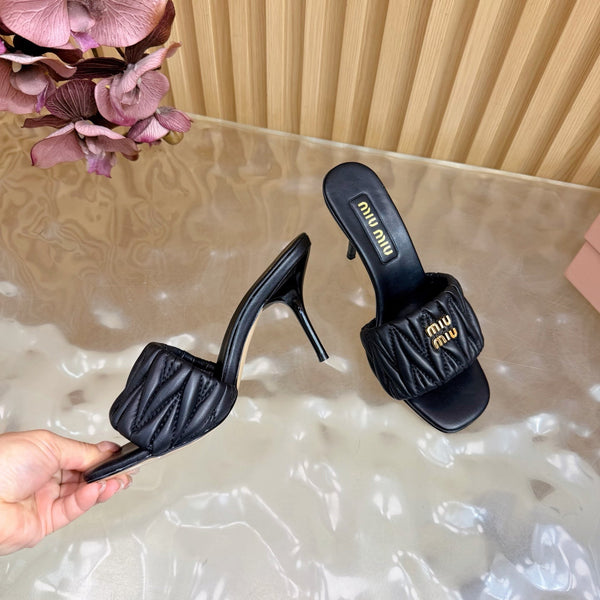 MM Pointed-Toe High Heels 85 Black in Sheepskin 749061