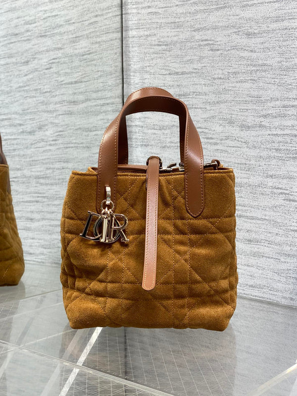 CD Toujours Vertical Bag 18cm Brown in Suede 286495