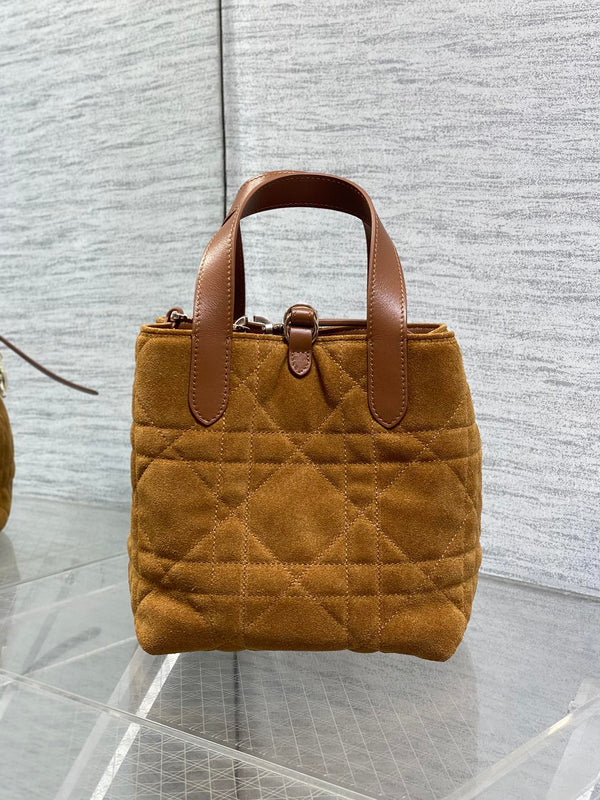 CD Toujours Vertical Bag 18cm Brown in Suede 286495