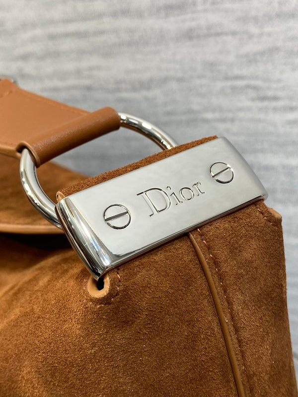CD Diorly Bag 31.5cm Brown in Nubuck Leather 286586