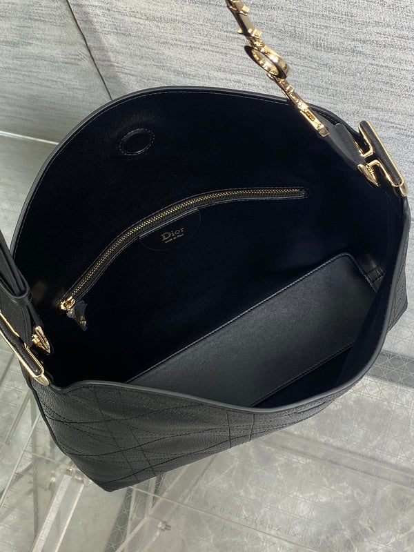 CD Diorly Bag 31.5cm Black in Cowhide 286592