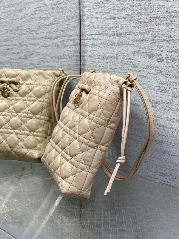 CD Dior Adiorable Bag 22cm Beige in Quilted Leather 286639