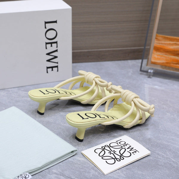 Loew 26 Knot Sandals 45mm Green Pastel in Lambskin 759438