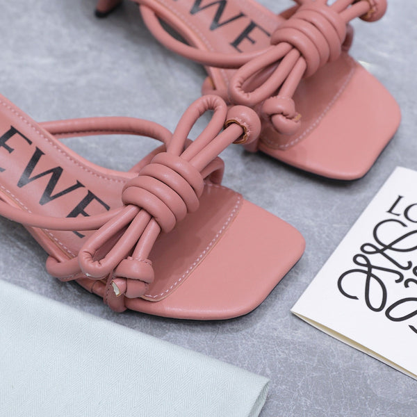 Loew 26 Knot Sandals 45mm Earthy Pink in Lambskin 759439