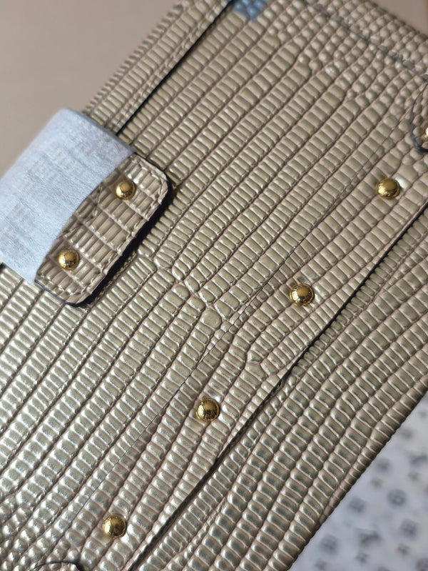 LV Petite Malle Bag 20cm Gold in Crocodile-pattern Cowhide 287741