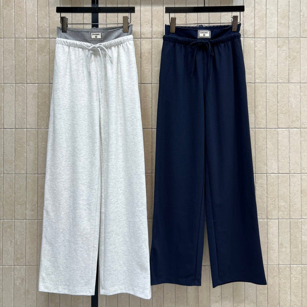 CC 26 Double-waistband Wide-leg Sweatpants in Cotton 385690