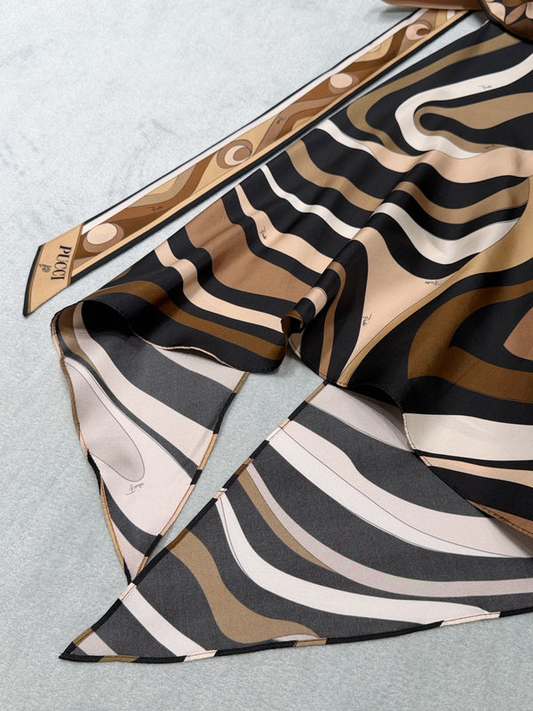 Pucc Marmo Print Halter Top Espresso Silk