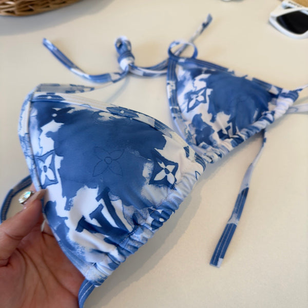 LV Patterned Bikini Blue White in Polyamide 164551