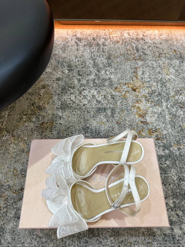 Mach 26 Sandal Heel 90mm White in Lace 804308