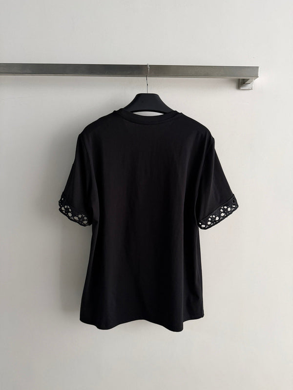 Moncler 26 Short-Sleeve T-Shirt Black in Cotton 387831