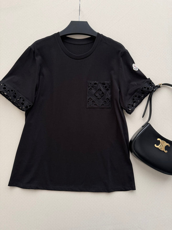 Moncler 26 Short-Sleeve T-Shirt Black in Cotton 387831