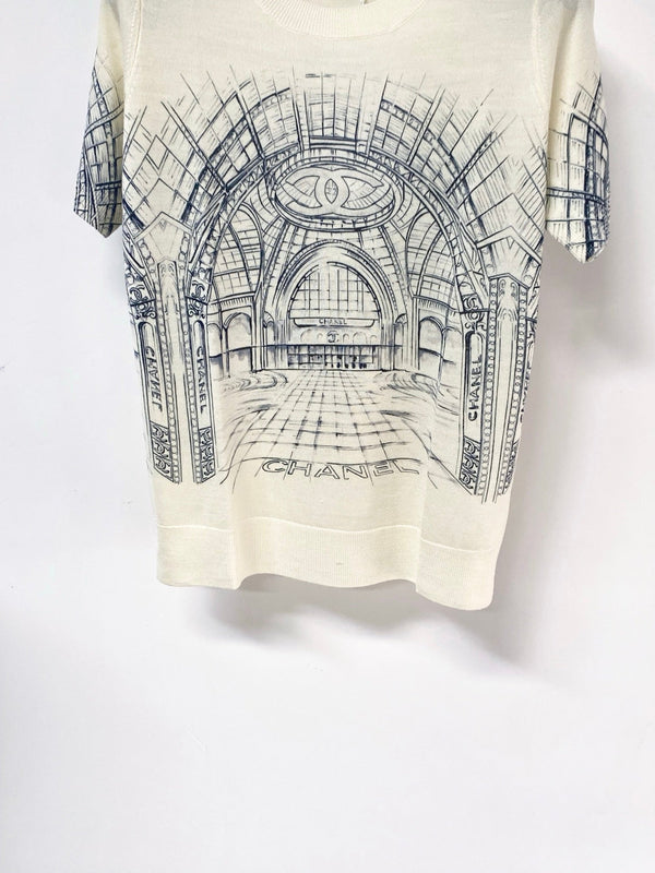 CC 2026 Cream Graphic Knit Top Wool 345271