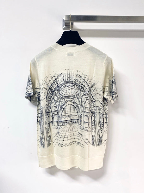 CC 2026 Cream Graphic Knit Top Wool 345271
