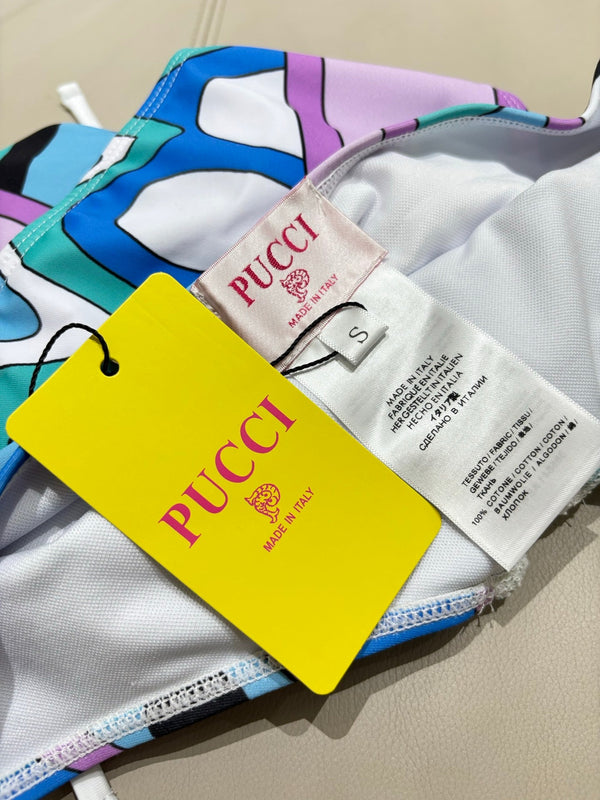 Pucci Bikini One-Piece Swimsuit Set in Cotton 240267