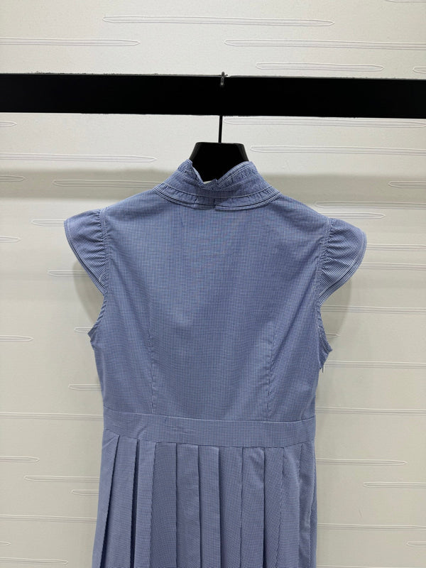 Miu Gingham Check Shirt Dress Cotton 392629