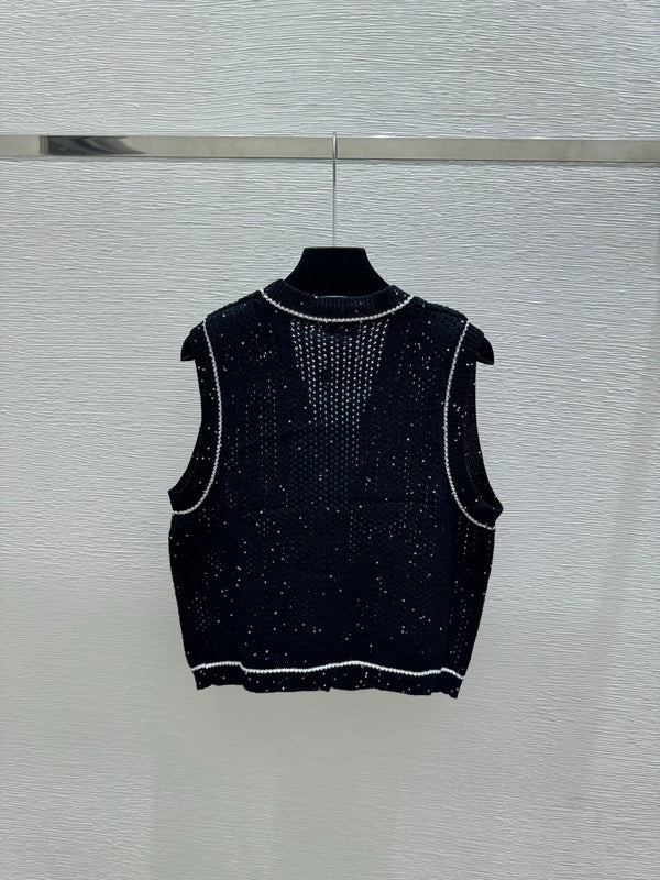 CC 2026 V-Neck Knitted Vest Cardigan Cotton 516750