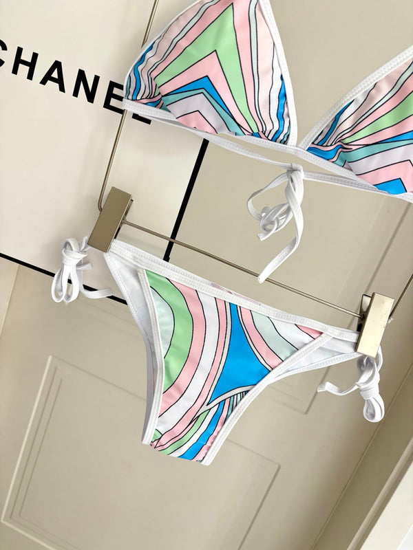 Pucci Printed Two-Piece Bikini Multicolor Cotton Blend 178600