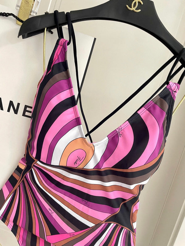 Pucci One-Piece Swimsuit Cotton Blend 882389