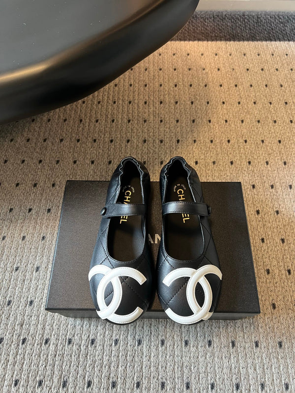 CC 26s Coco Beach Mary Jane Flats Black Cowhide