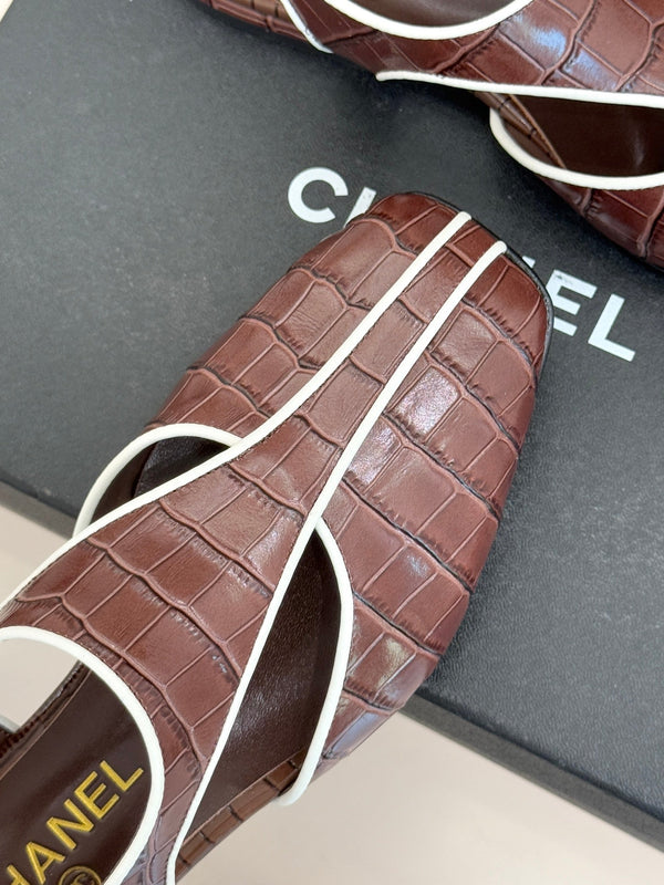 CC 26P T-Strap Flats Square Toe Calfskin 841980