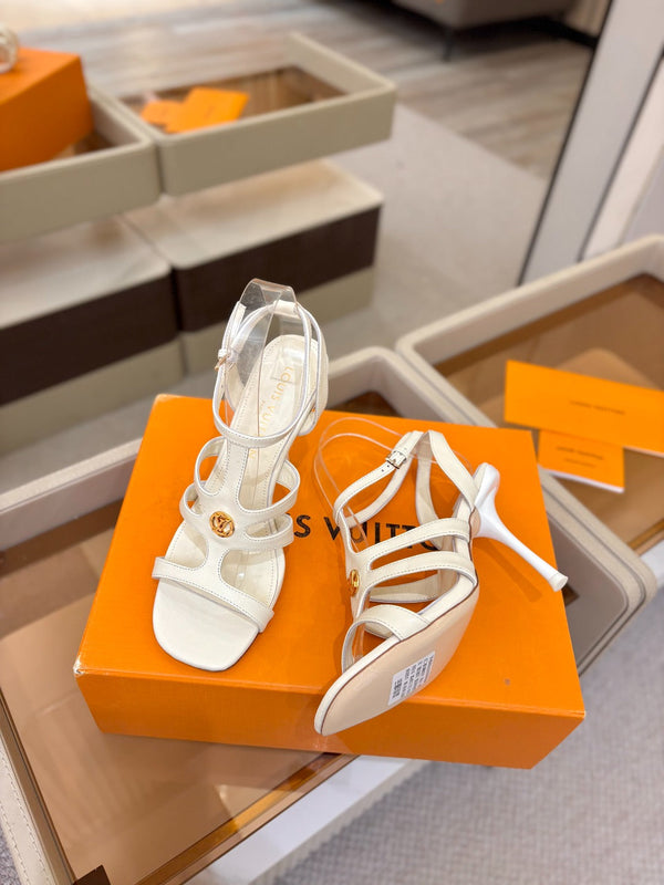 LV Isola Sandals 9.5cm White Calfskin Leather 844397